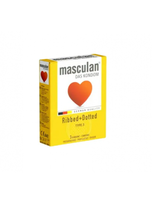 Masculan kondomi Ribbed+Dotted
